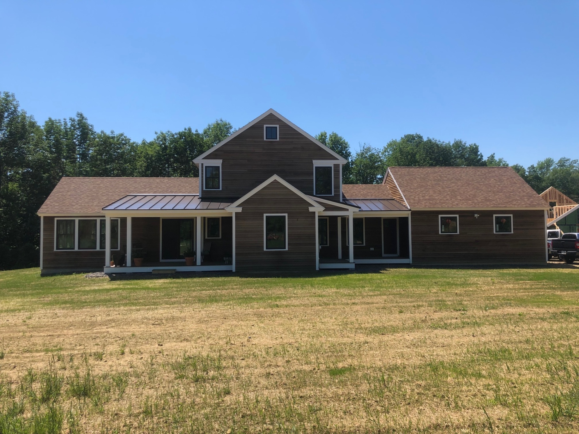 Front elevation of the completed farmhouse