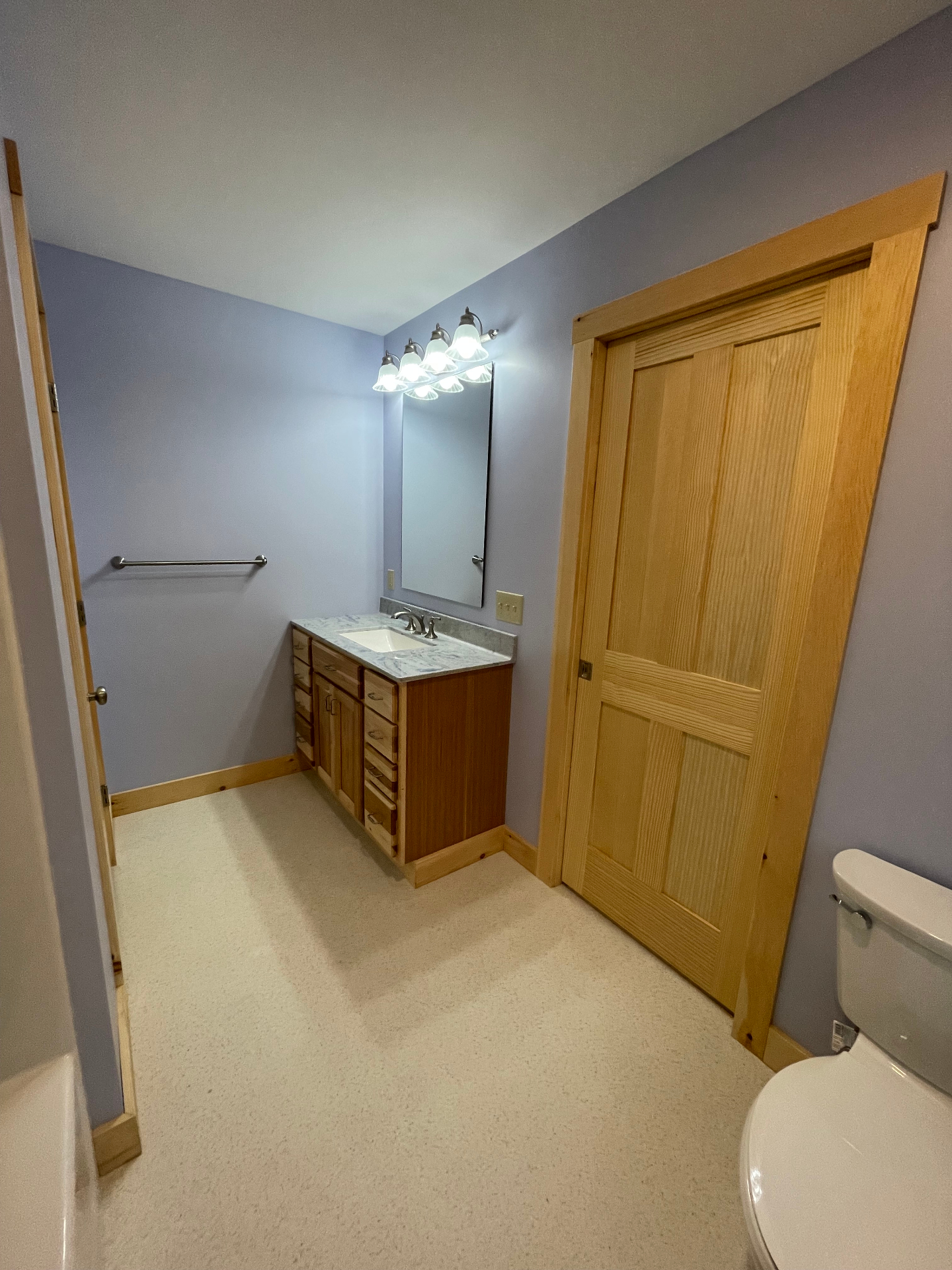 Full bathroom with custom vanity