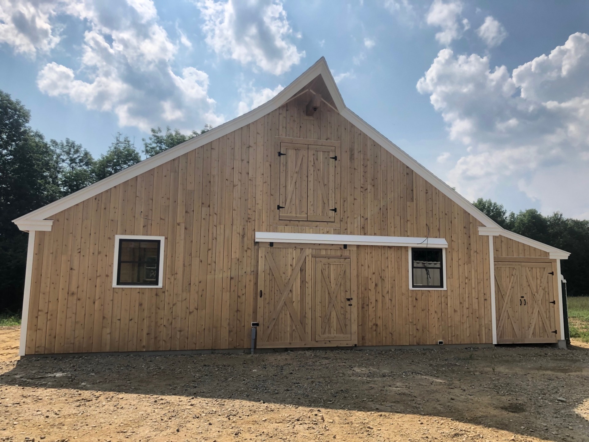Front gable of the finished horse stable